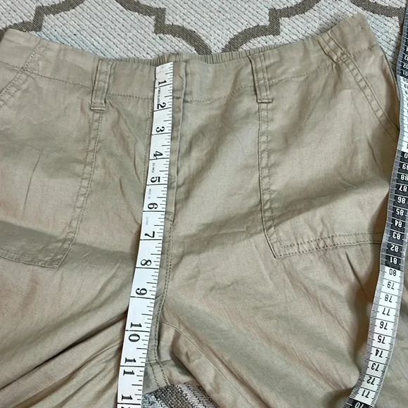 🤍Chico’s Casual linen blend Embellished Utility Crop Pants, XS/2 - Picture 7 of 17